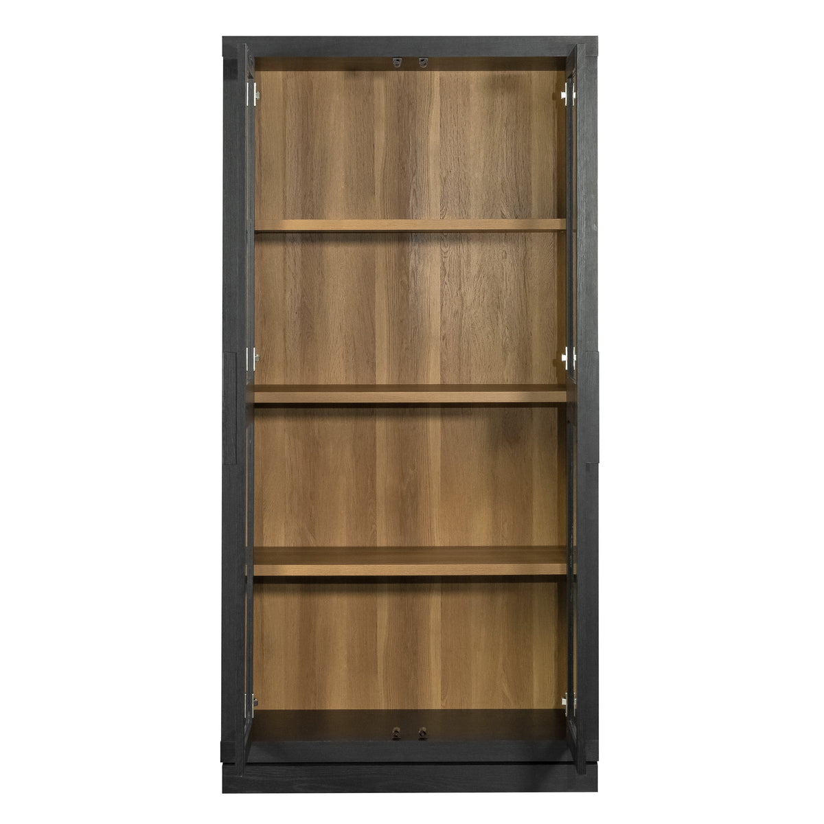 Better Homes & Gardens Ezra Glass Door Storage Accent Cabinet, Rich Black finish