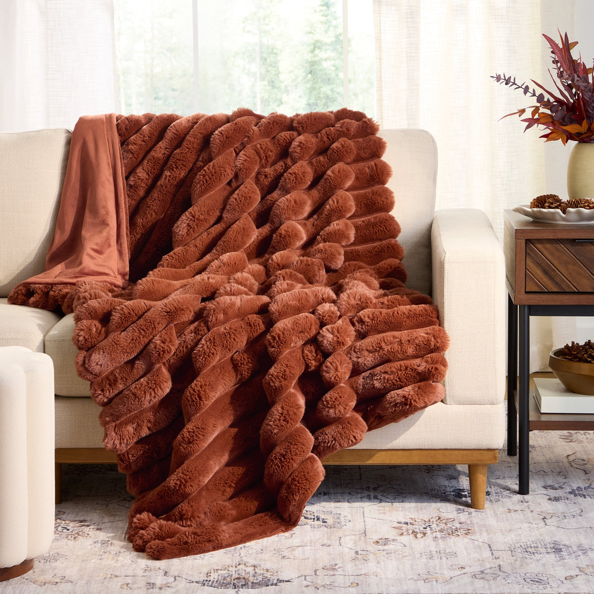 Better House 50" x 72" Marbled Faux Fur Throw Blanket