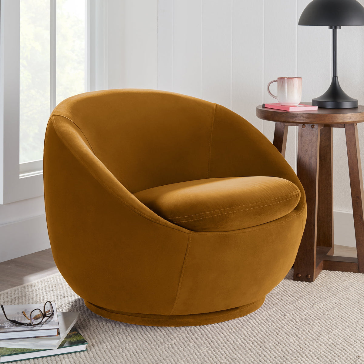 Better House Mira Swivel Upholstered Accent Chair