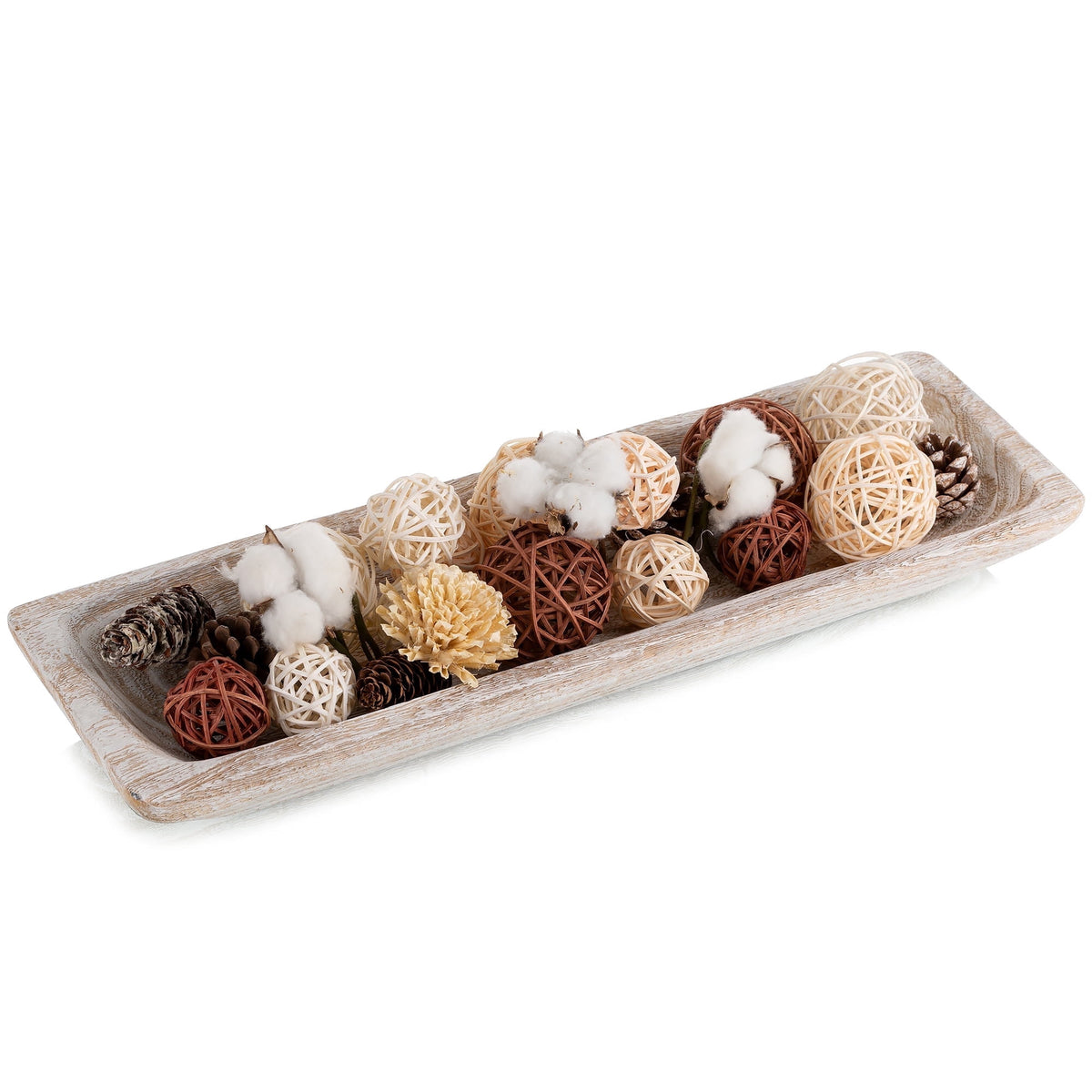 Better House Decorative Wooden Dough Bowl Centerpiece