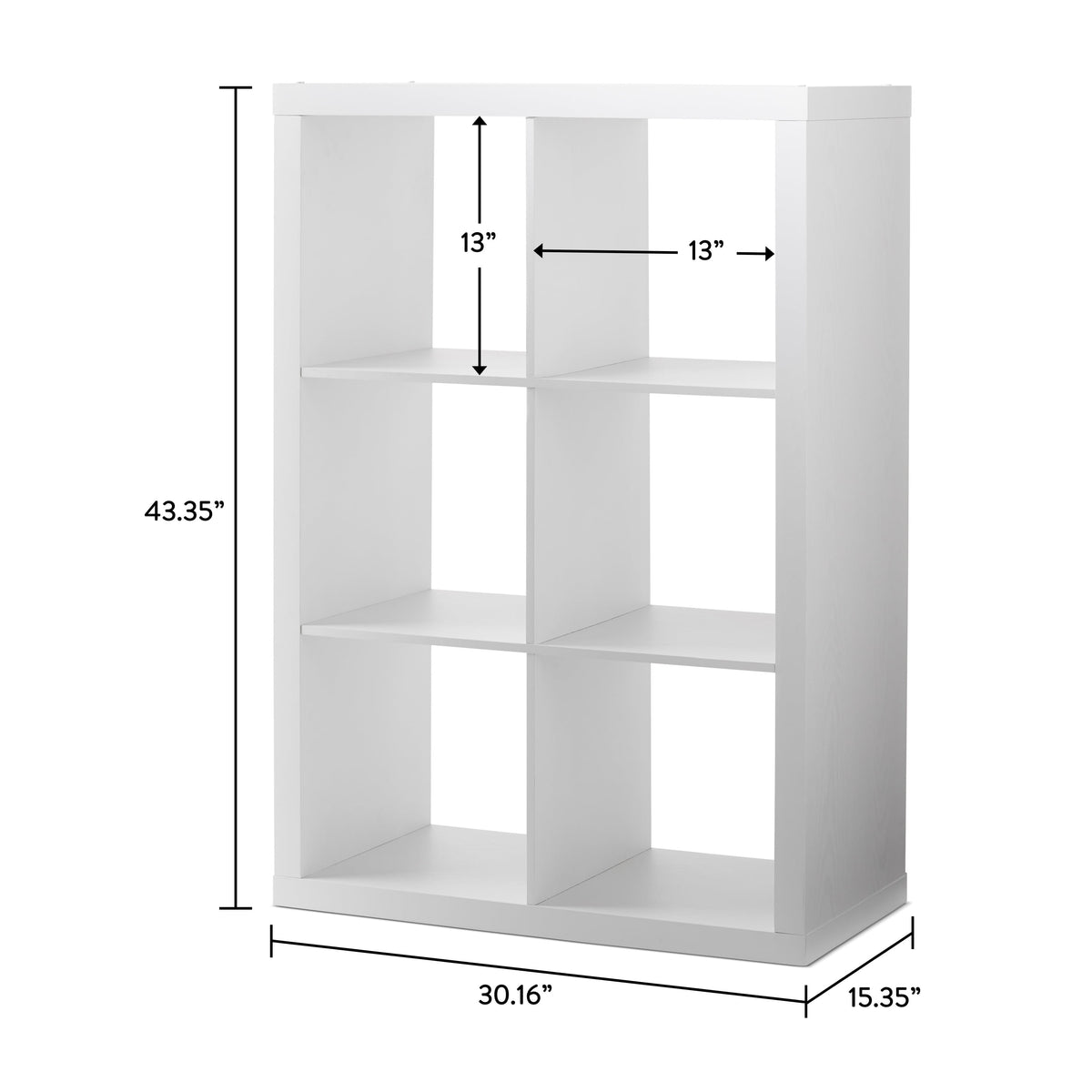 Better Homes & Gardens 6 Cube Storage Organizer, Textured White