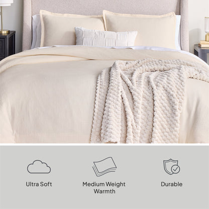 Better Homes & Gardens King Comforter Set, All-Season, 3-Piece, Cream Gauze