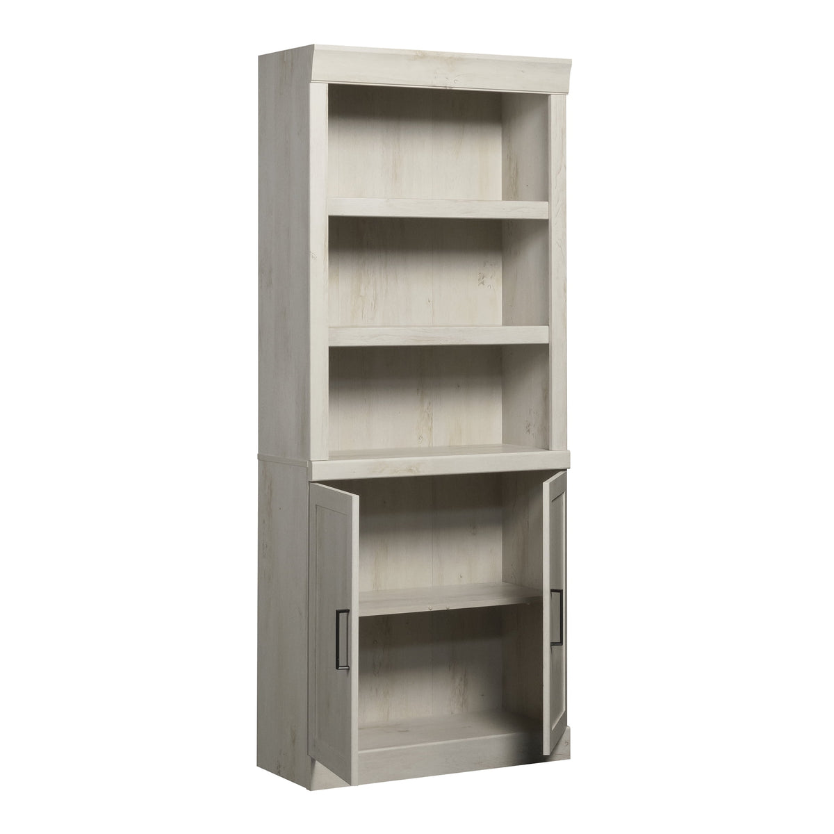 Better Homes & Gardens Glendale 5-Shelf Bookcase with Doors, Rustic White Finish