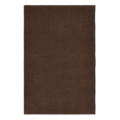 Better Homes & Gardens Brown Basket Chenille Knit Oversized Throw Blanket, 50 in x 72 in