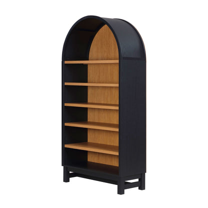 Better Homes & Gardens Juliet Open Arch Bookcase, Rich Black and Light Honey