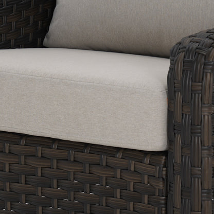 Better Homes & Gardens River Oaks Outdoor Sofa and 2 Nesting Tables with Patio Cover, Dark Brown