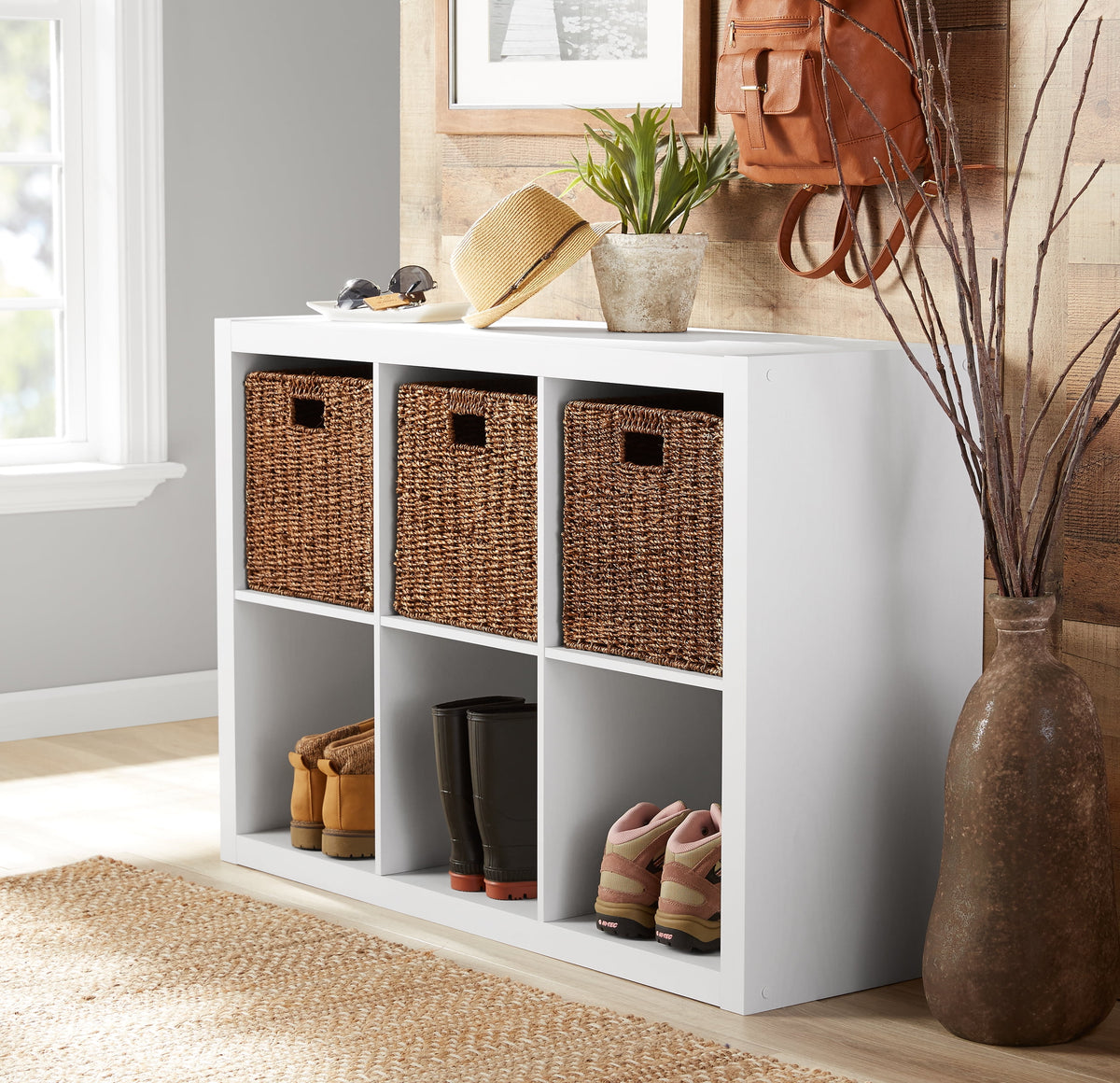 Better Homes & Gardens 6 Cube Storage Organizer, Textured White