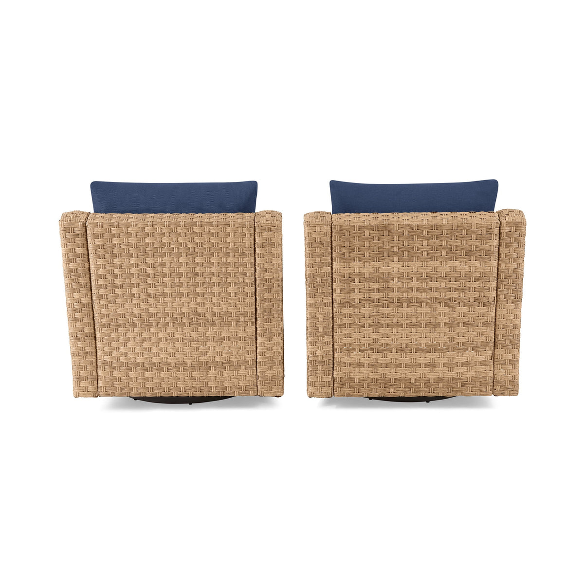 Better Homes & Gardens River Oaks Outdoor Swivel Gliders with Patio Covers, Set of 2, Navy