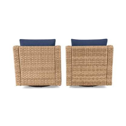 Better Homes & Gardens River Oaks Outdoor Swivel Gliders with Patio Covers, Set of 2, Navy