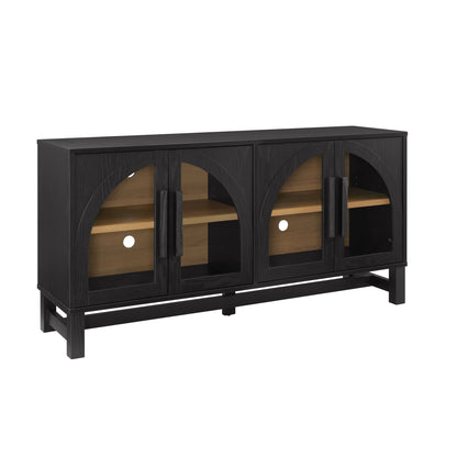 Better Homes & Gardens Juliet Arch TV Stand for TVs up to 65 in, Black Wood Finish