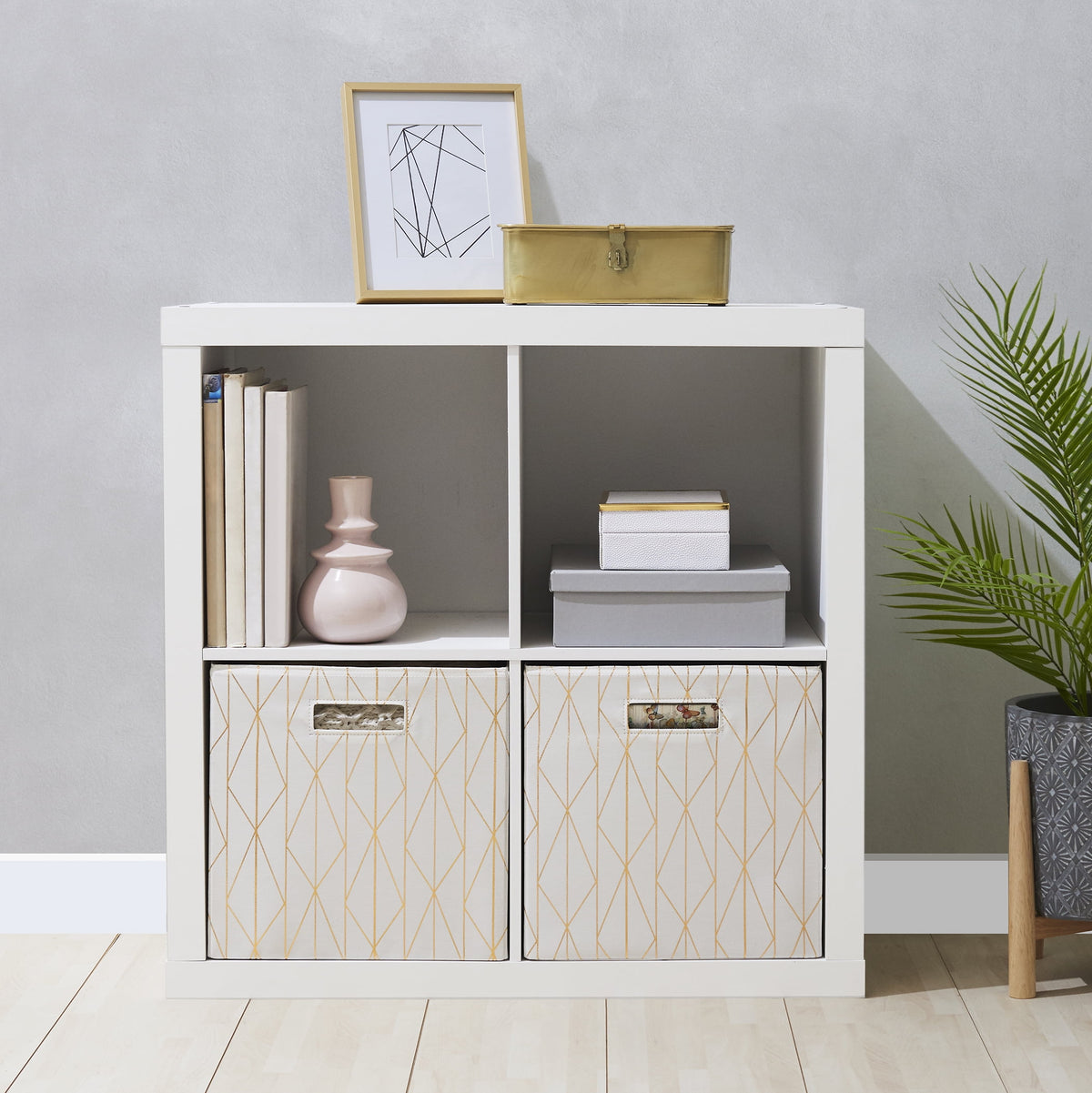Better Homes & Gardens 4-Cube Storage Organizer, White Texture