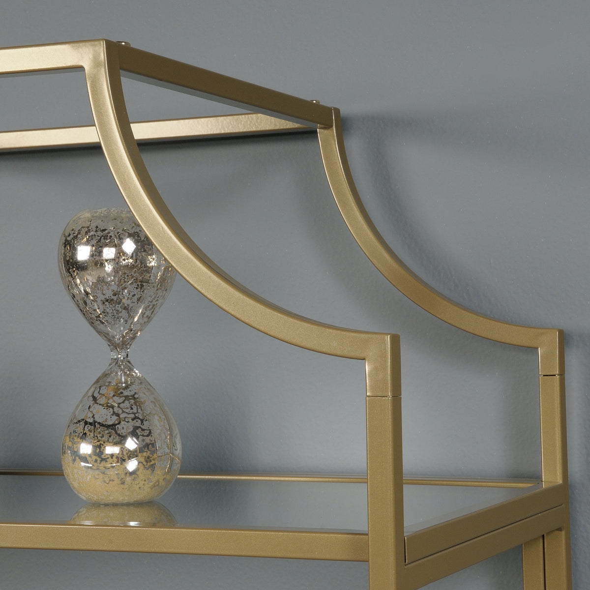 Better Homes & Gardens Nola 5-Shelf Etagere Bookcase, 71 in, Gold Finish