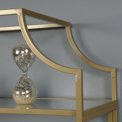 Better Homes & Gardens Nola 5-Shelf Etagere Bookcase, 71 in, Gold Finish