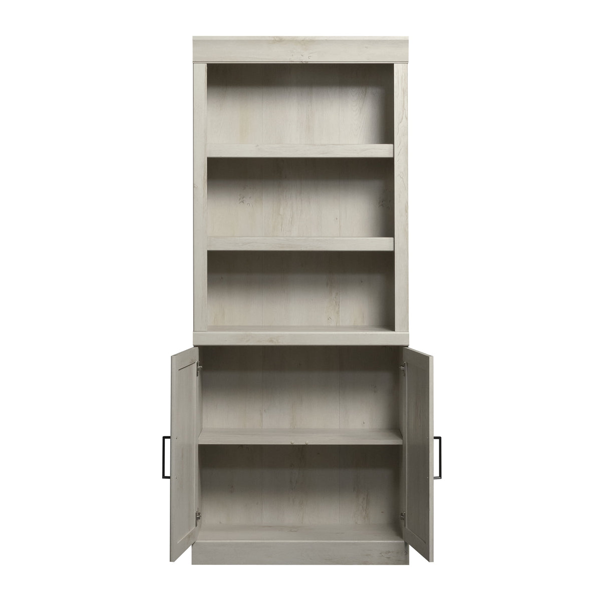 Better Homes & Gardens Glendale 5-Shelf Bookcase with Doors, Rustic White Finish