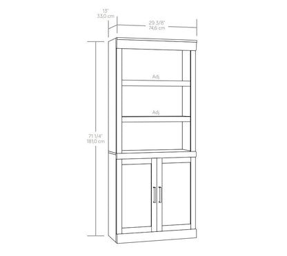 Better Homes & Gardens Glendale 5-Shelf Bookcase with Doors, Rustic White Finish