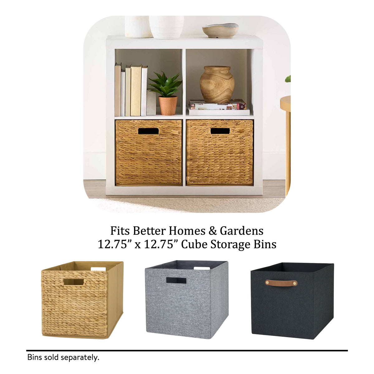 Better Homes & Gardens 4-Cube Storage Organizer, White Texture
