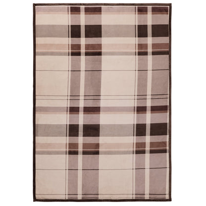 Better Homes & Gardens Super Soft Luxe Coco Plush Couch Throw Blanket, Brown Plaid