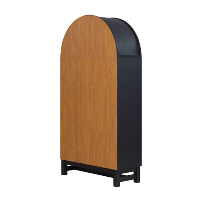 Better Homes & Gardens Juliet Open Arch Bookcase, Rich Black and Light Honey