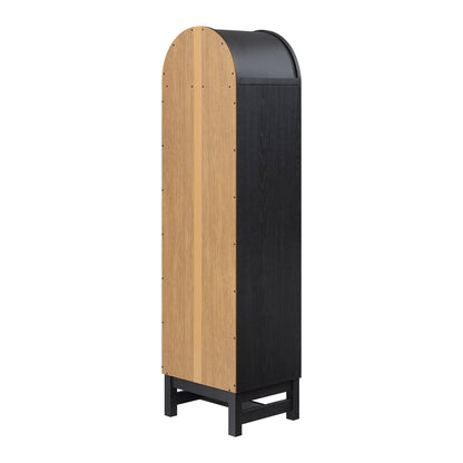 Better Homes & Gardens Juliet Narrow Arch Bookcase, Rich Black and Light Honey