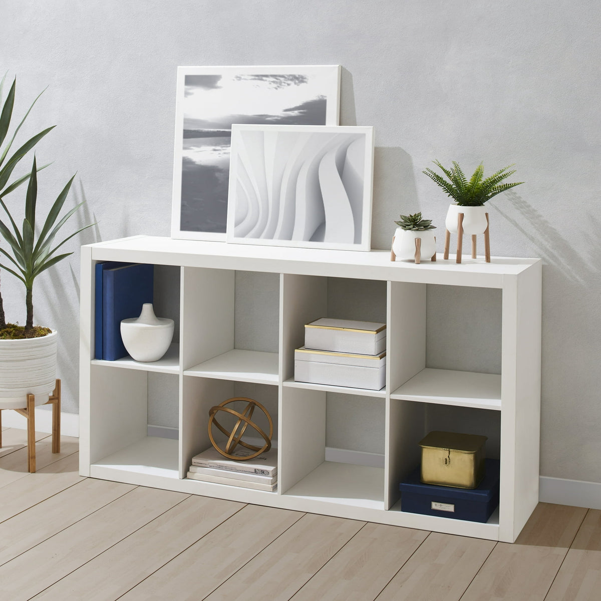 Better Homes & Gardens 8 Cube Storage Organizer, Textured White