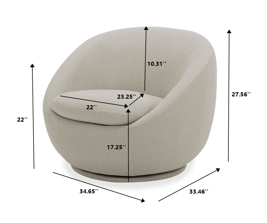 Better Homes & Gardens Mira Swivel Accent Chair, Cream
