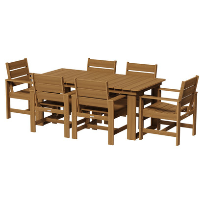 Better Homes & Gardens Ezra 7-Piece Outdoor HDPE Dining Set, Teak