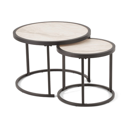 Better Homes & Gardens River Oaks Outdoor Sofa and 2 Nesting Tables with Patio Cover, Dark Brown