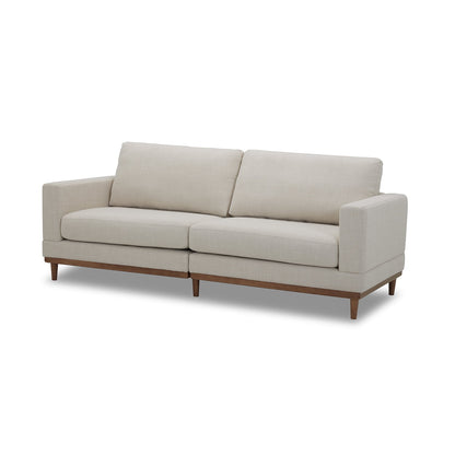 Better Homes & Gardens Springwood Wood Frame 83.46" Couch, Cream Linen, Light Honey Woodbase Finish