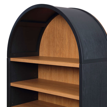 Better Homes & Gardens Juliet Open Arch Bookcase, Rich Black and Light Honey
