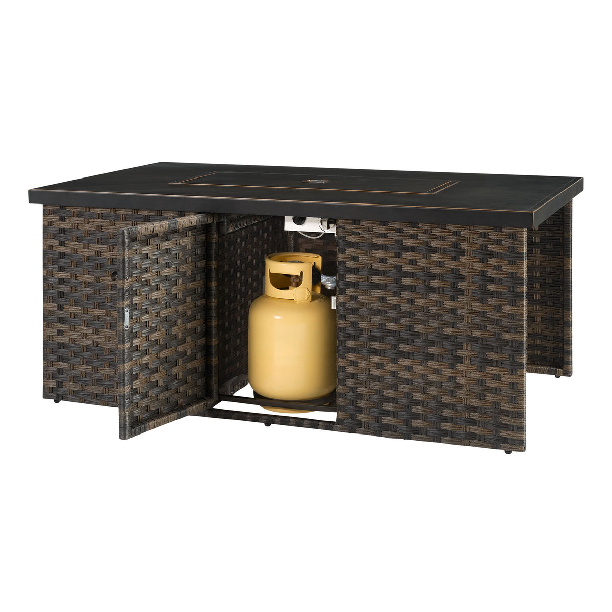 Better Homes and Gardens Rockport 4-Piece Outdoor Conversation Set with Firepit Table