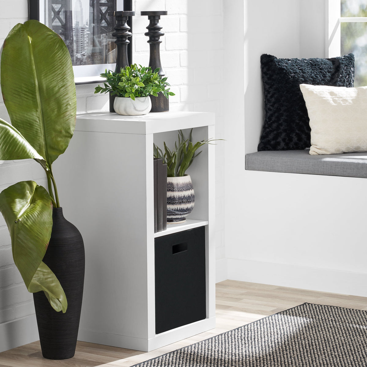 Better Homes & Gardens 2 Cube Storage Organizer, Textured White