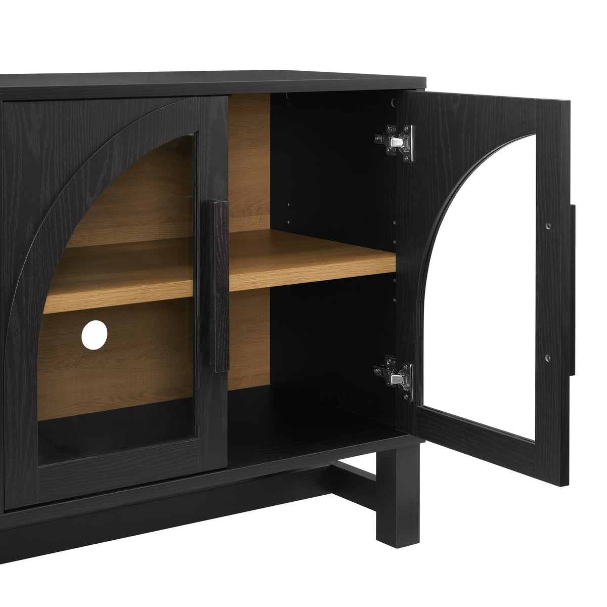 Better Homes & Gardens Juliet Arch TV Stand for TVs up to 65 in, Black Wood Finish