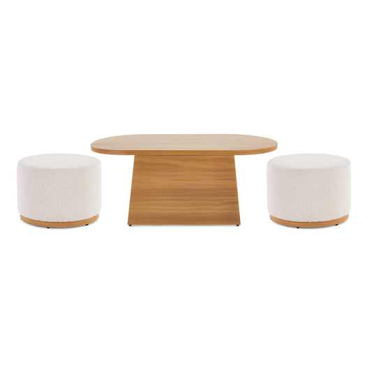 Better Homes & Gardens Juliet Outdoor Coffee Table with 2 Ottomans and Patio Cover, Beige