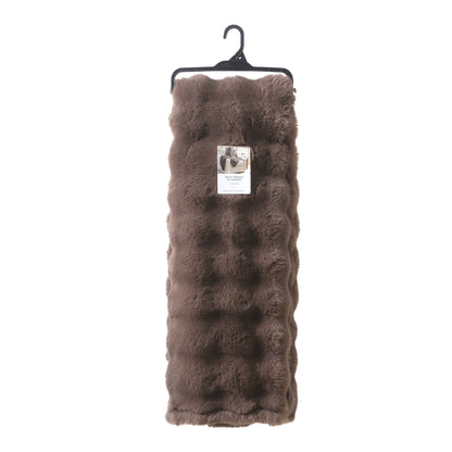 Better Homes & Gardens Brown Basket Bubble Faux Fur Throw, 50 in x 72 in