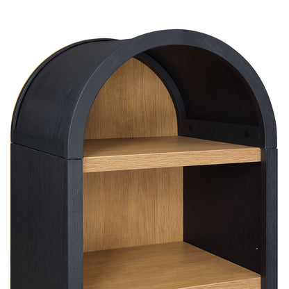 Better Homes & Gardens Juliet Narrow Arch Bookcase, Rich Black and Light Honey