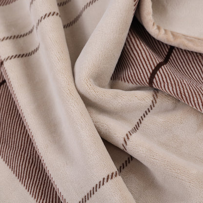 Better Homes & Gardens Super Soft Luxe Coco Plush Couch Throw Blanket, Brown Plaid