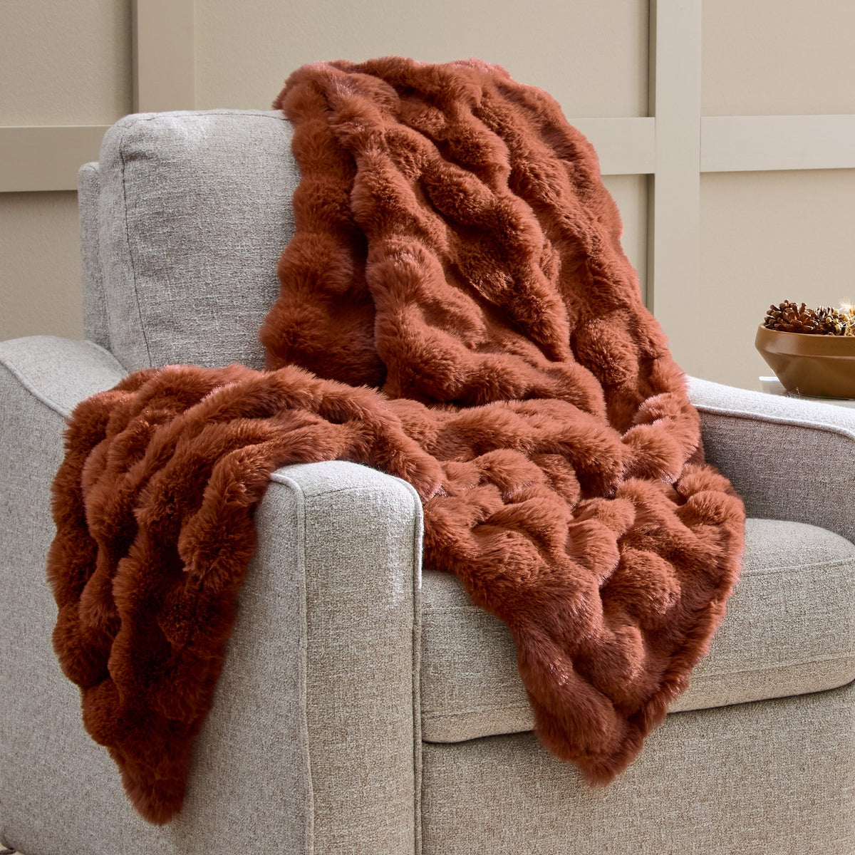 Better House 50" x 72" Marbled Faux Fur Throw Blanket