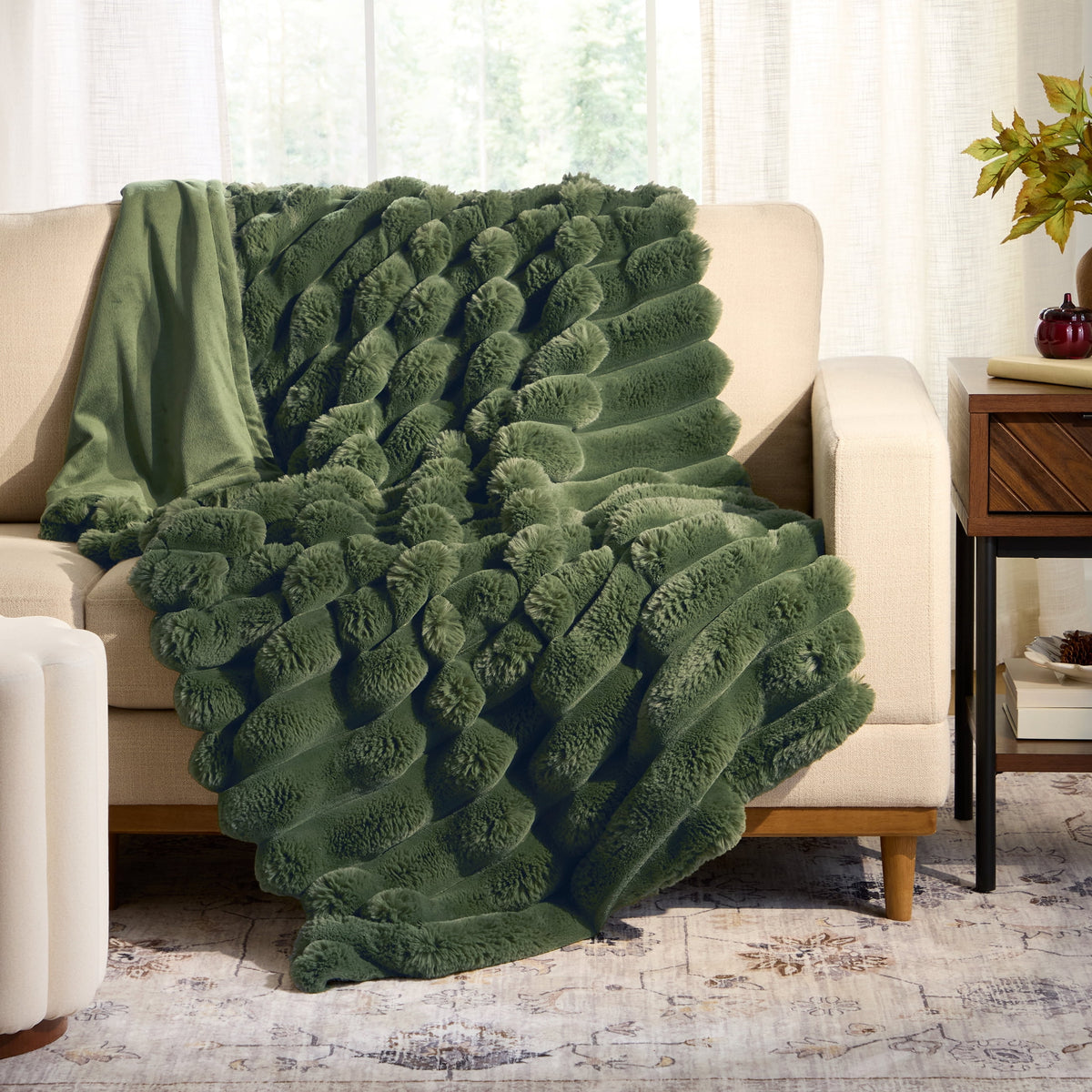 Better House 50" x 72" Marbled Faux Fur Throw Blanket