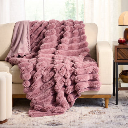 Better House 50" x 72" Marbled Faux Fur Throw Blanket