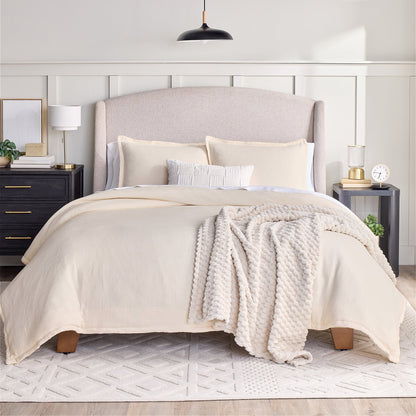 Better Homes & Gardens King Comforter Set, All-Season, 3-Piece, Cream Gauze
