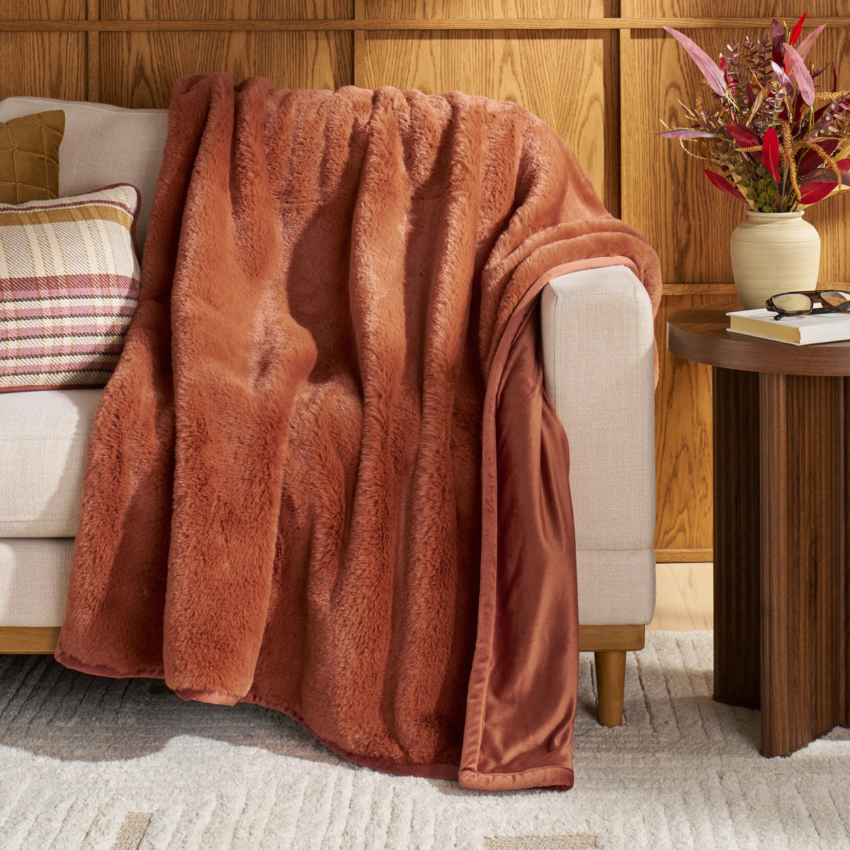 Better House 50" x 72" Marbled Faux Fur Throw Blanket