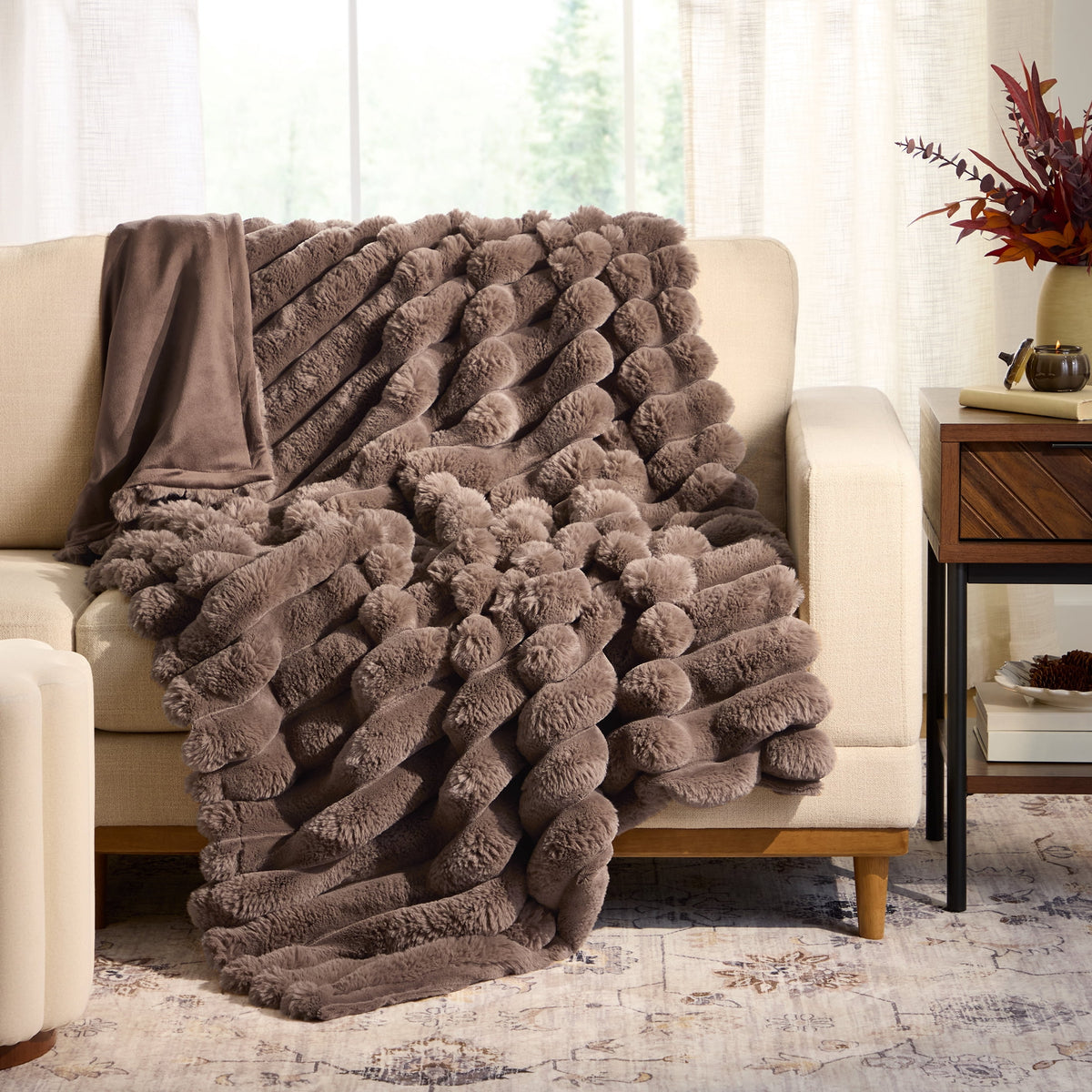Better House 50" x 72" Marbled Faux Fur Throw Blanket