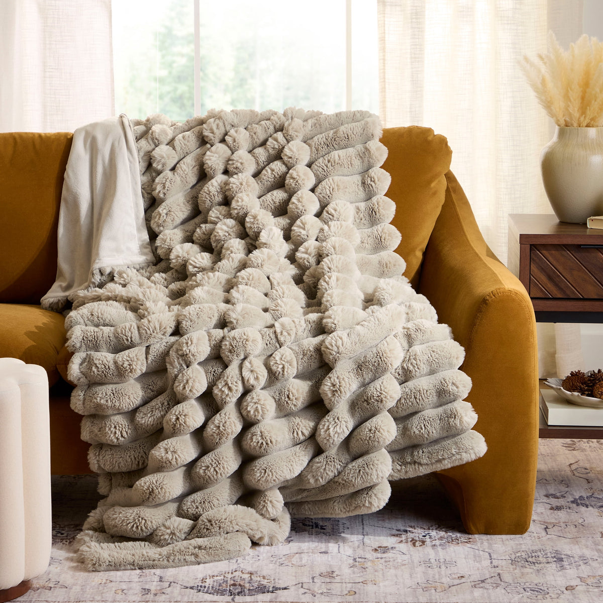 Better House 50" x 72" Marbled Faux Fur Throw Blanket