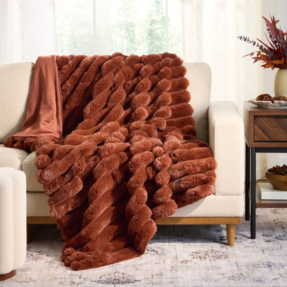 Better House 50" x 72" Marbled Faux Fur Throw Blanket