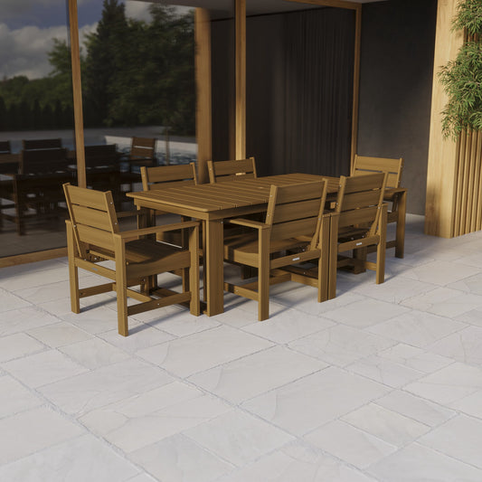 Better Homes & Gardens Ezra 7-Piece Outdoor HDPE Dining Set, Teak