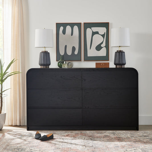 Better Homes & Gardens Juliet 6 Drawer Dresser, 64" Wide, Black