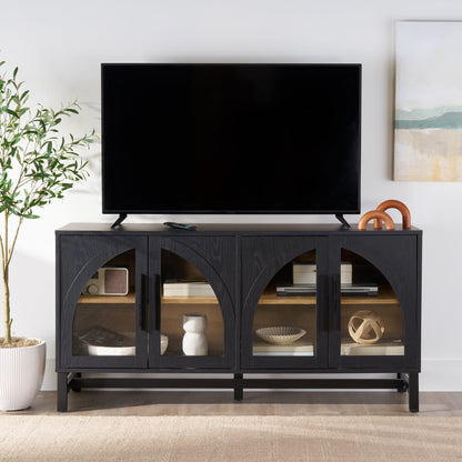 Better Homes & Gardens Juliet Arch TV Stand for TVs up to 65 in, Black Wood Finish