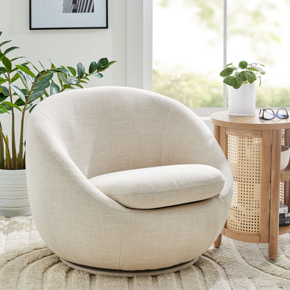 Better Homes & Gardens Mira Swivel Accent Chair, Cream