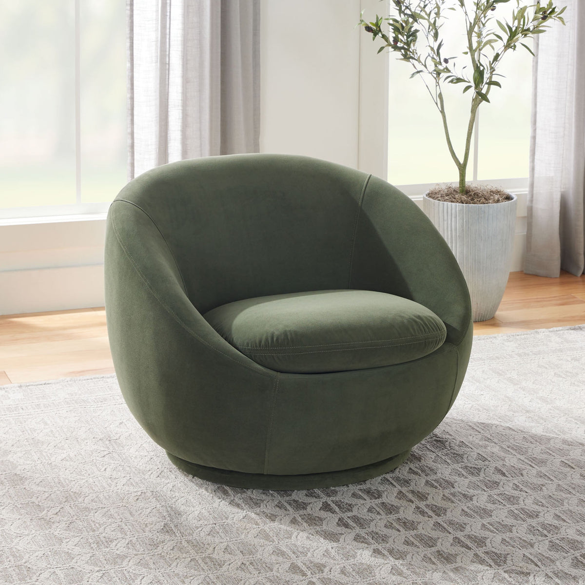 Better House Mira Swivel Upholstered Accent Chair