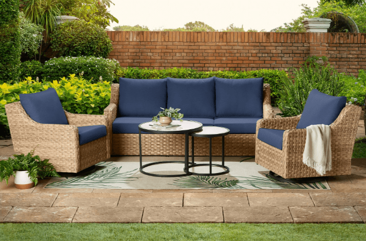 Better House River Oaks 5-Piece Wicker Outdoor Conversation Set